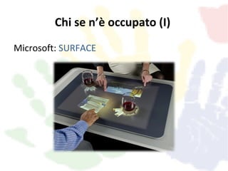 Chi se n’è occupato (I)
Microsoft: SURFACE
 