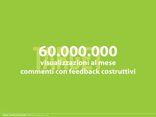 ESAME ECODESIGN, ISIA Firenze A.A. 2012 -2013
targetvisualizzazioni al mese
commenti con feedback costruttivi
 