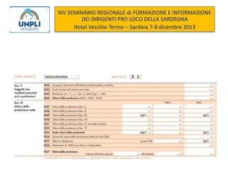 XIV SEMINARIO REGIONALE di FORMAZIONE E INFORMAZIONE
DEI DIRIGENTI PRO LOCO DELLA SARDEGNA
Hotel Vecchie Terme – Sardara 7-8 dicembre 2013

 