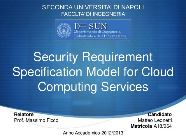 Security Requirement Specification Model for Cloud Computing Services