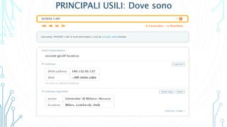 PRINCIPALI USILI: Dove sono
 