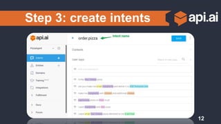 Step 3: create intents
12
 