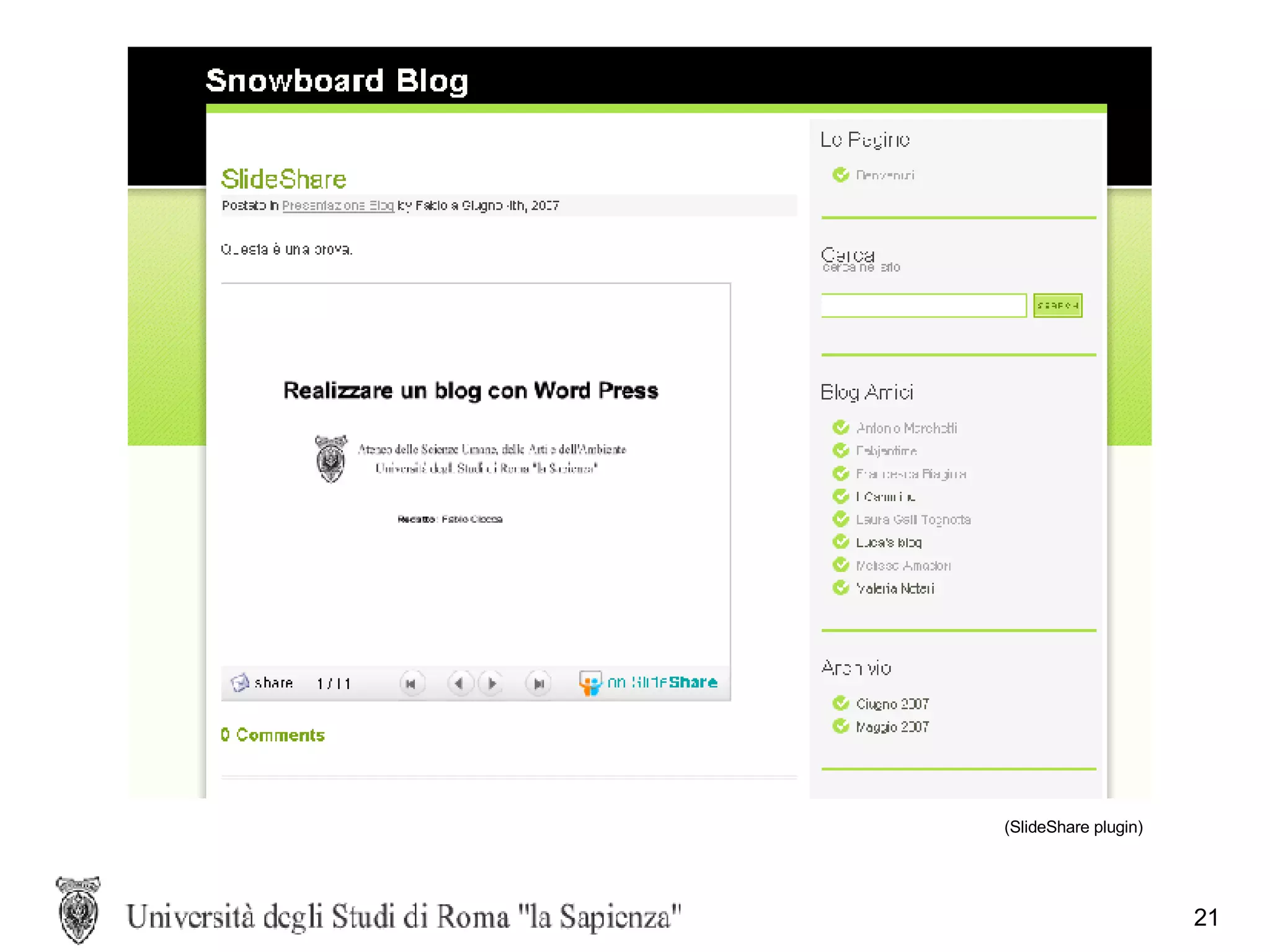 (SlideShare plugin) 