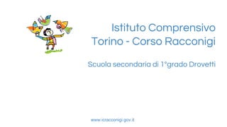 Istituto Comprensivo
Torino - Corso Racconigi
Scuola secondaria di 1°grado Drovetti

www.icracconigi.gov.it

 