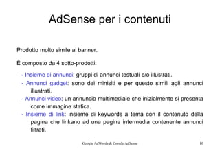 Presentazione M9 Google AdSense & AdWords