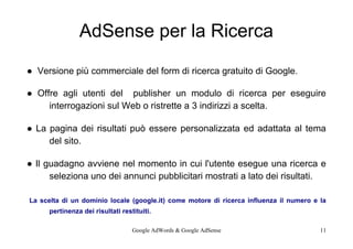 Presentazione M9 Google AdSense & AdWords