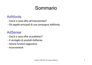 Presentazione M9 Google AdSense & AdWords