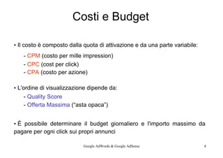Presentazione M9 Google AdSense & AdWords