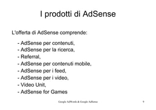 Presentazione M9 Google AdSense & AdWords