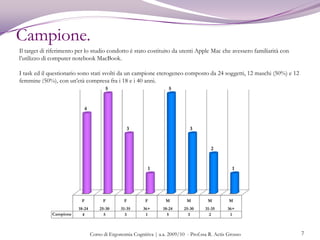 “Il Magic Mouse presenta notevoli miglioramenti in termini di usabilità, ergonomia, esperienza d’utilizzo, praticità rispetto ai precedenti mouse, com’è lecito aspettarsi?”.Corso di Ergonomia Cognitiva | a.a. 2009/10  - Prof.ssa R. Actis Grosso 