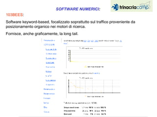 103BEES : Software keyword-based, focalizzato soprattutto sul traffico proveniente da posizionamento organico nei motori di ricerca.  Fornisce, anche graficamente, la long tail. SOFTWARE NUMERICI :   