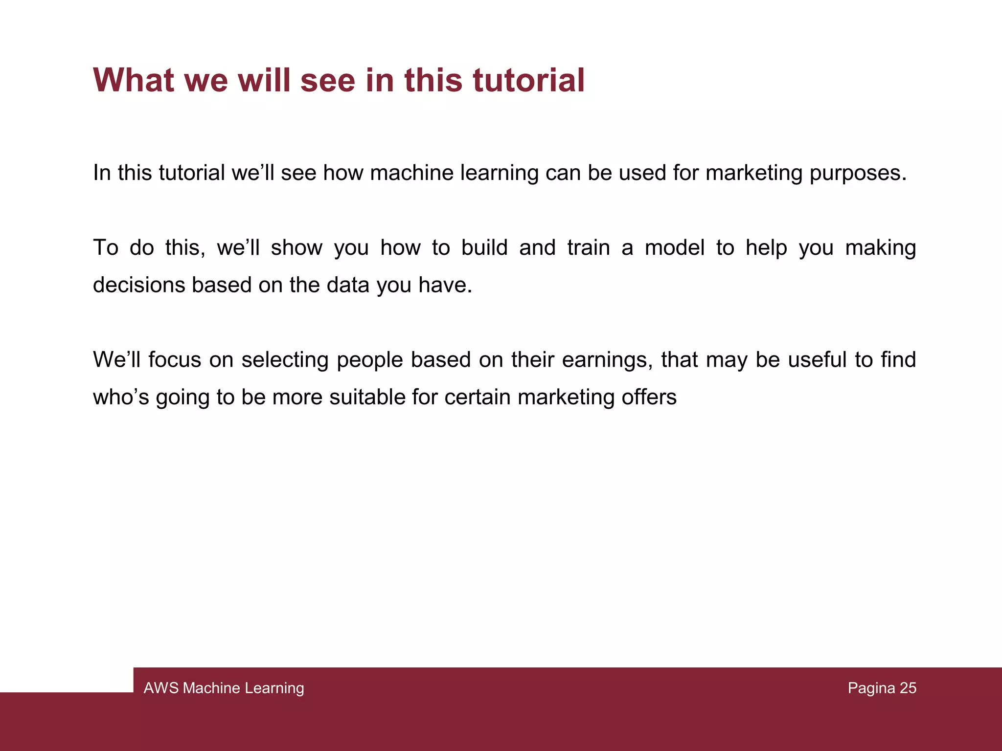 AWS Machine Learning – hands-on
 