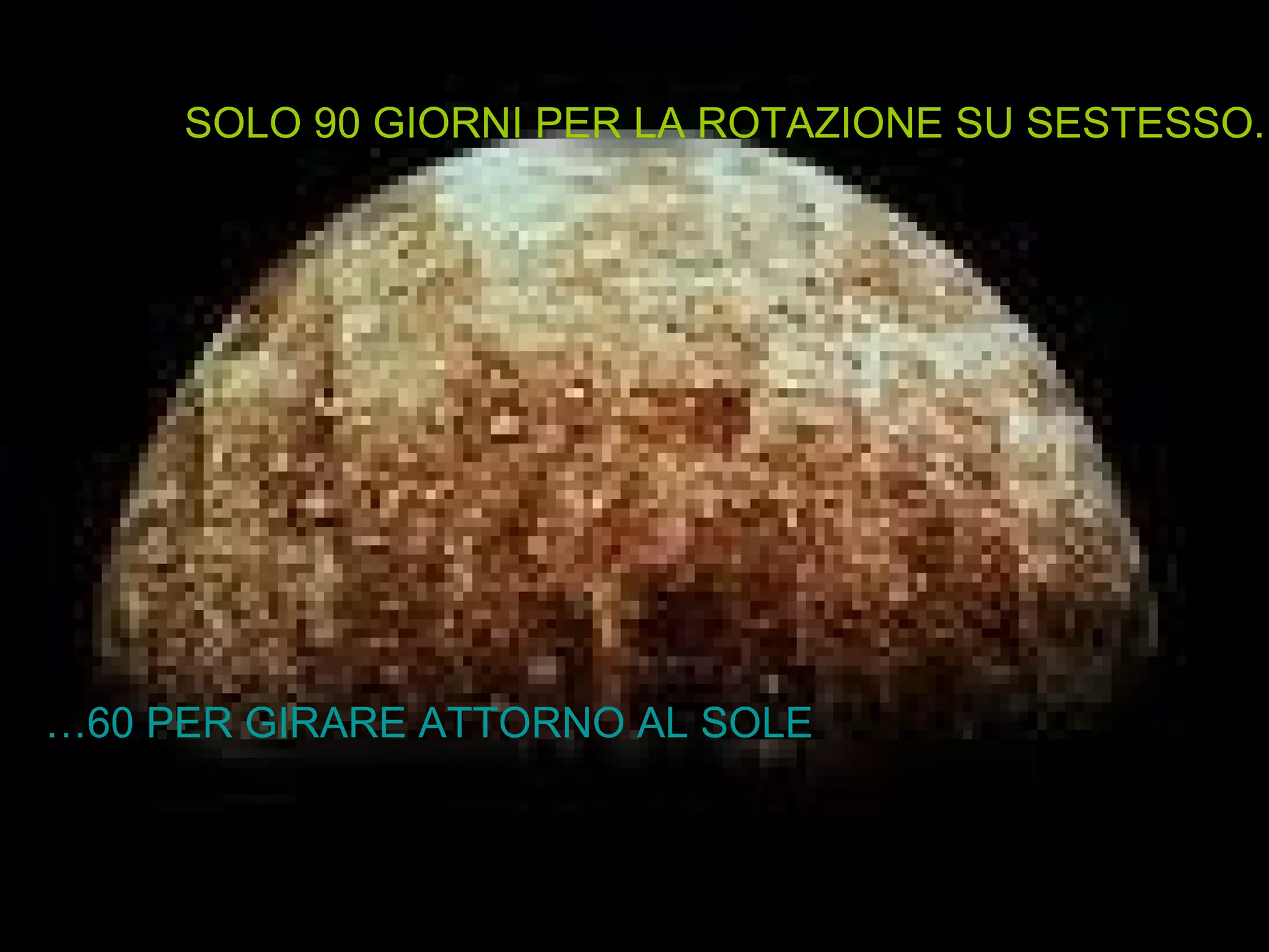 SOLO 90 GIORNI PER LA ROTAZIONE SU SESTESSO.. … 60 PER GIRARE ATTORNO AL SOLE