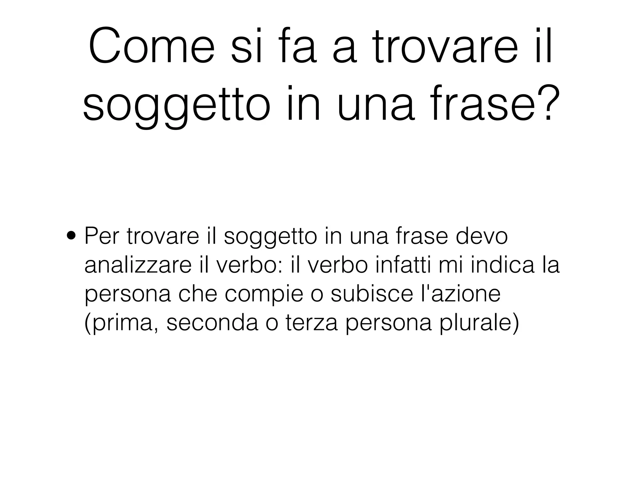 Sintassi della frase Il Soggetto | PPT