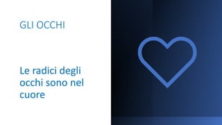 GLI OCCHI
Le radici degli
occhi sono nel
cuore
 