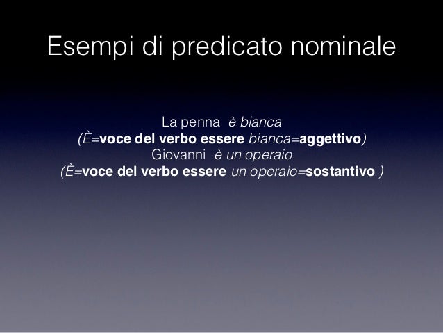Sintassi della frase il Predicato Nominale