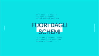 STUDIOUP
PRESENTATION2016
FUORI DAGLI
SCHEMI
Per dare il meglio
in ogni progetto,
ser ve sempre pensare
Troviamo percorsi nuovi
per risolvere problemi
sempre diversi.
 