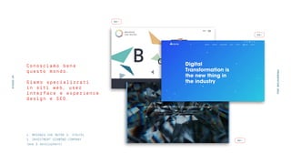 Conosciamo bene
questo mondo.
Siamo specializzati
in siti web, user
inter face e experience
design e SEO.
1. BRIANZA CHE NUTRE 2. ITALTEL
3. INVESTMENT DIAMOND COMPANY
(web & development)
GO →
GO →
GO →
STUDIOUP
PRESENTATION2016
 