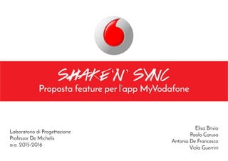 SHAKE ‘N ’ SYNC
Proposta feature per l’app MyVodafone
Elisa Brivio
Paolo Caruso
Antonio De Francesco
Viola Guerrini
Laboratorio di Progettazione
Professor De Michelis
a.a. 2015-2016
 