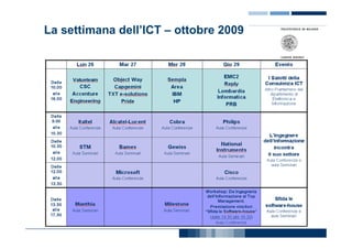 La settimana dell’ICT – ottobre 2009
 