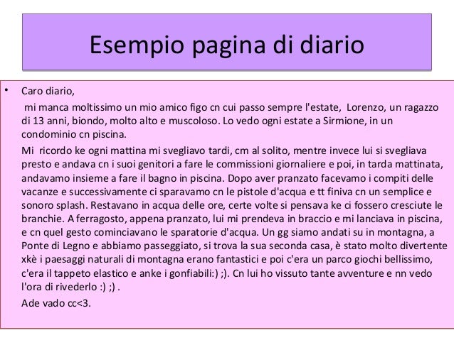 Scrivi Una Pagina Di Diario Scuola Primaria La multimedialità nei giovani