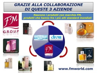 GRAZIE ALLA COLLABORAZIONE
    DI QUESTE 3 AZIENDE
          Nascono i prodotti con marchio FM,
   prodotti che hanno fra i più alti standard mondiali




                             www.fmworld.com
 