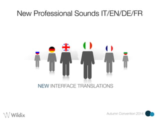New Professional Sounds IT/EN/DE/FR 
NEW INTERFACE TRANSLATIONS 
Autumn Convention 2014 
 