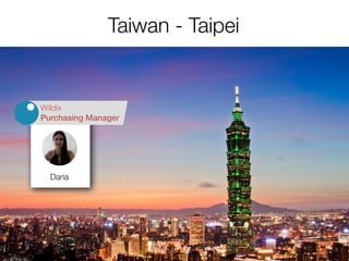 Taiwan - Taipei 
Autumn Convention 2014 
Wildix 
Purchasing Manager 
Daria 
 