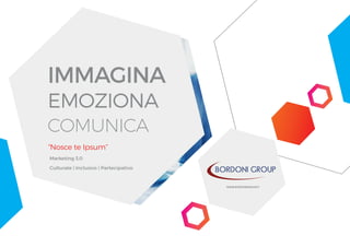 IMMAGINA
EMOZIONA
COMUNICA
“Nosce te Ipsum”
Marketing 3.0
Culturale | Inclusivo | Partecipativo
 