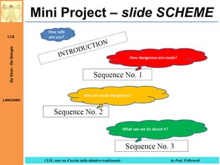 Mini Project – slide SCHEME
Da Vinci - De Giorgio

I.I.S.

LANCIANO

CLIL: una via d’uscita dalla didattica tradizionale

by Prof. PABerardi

 