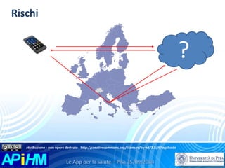 Rischi 
? 
attribuzione - non opere derivate - http://creativecommons.org/licenses/by-nd/3.0/it/legalcode 
 