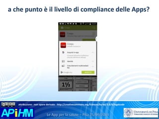 a che punto è il livello di compliance delle Apps? 
attribuzione - non opere derivate - http://creativecommons.org/licenses/by-nd/3.0/it/legalcode 
 
