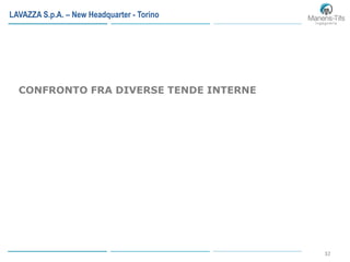 32
LAVAZZA S.p.A. – New Headquarter - Torino
CONFRONTO FRA DIVERSE TENDE INTERNE
 