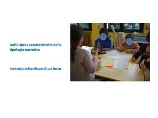 Definizione caratteristiche della
tipologia narrativa
Invenzione/scrittura di un testo
 
