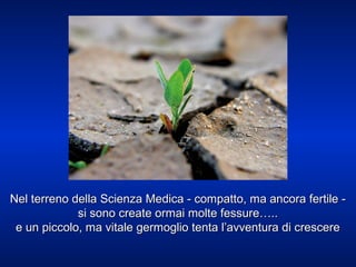 Nel terreno della Scienza Medica - compatto, ma ancora fertile si sono create ormai molte fessure…..
e un piccolo, ma vita...