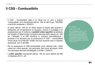 Combustibile solido secondario (CSS) | PPT
