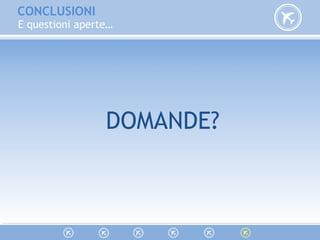 CONCLUSIONI
E questioni aperte…
DOMANDE?
 