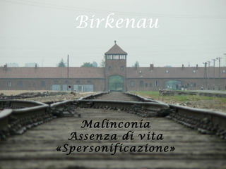 Birkenau




    Malinconia
  Assenza di vita
«Spersonificazione»
 