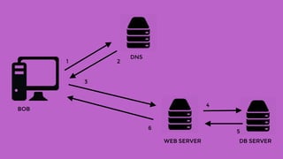 DNS
BOB
WEB SERVER DB SERVER
1 2
3
4
5
6
 