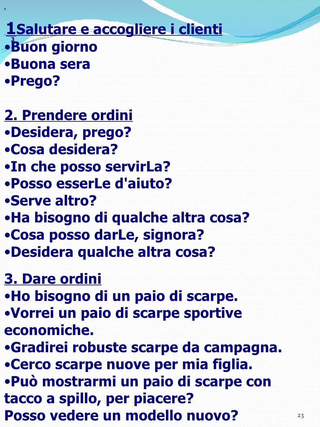 Dialogo Tra Cameriere E Cliente In Francese