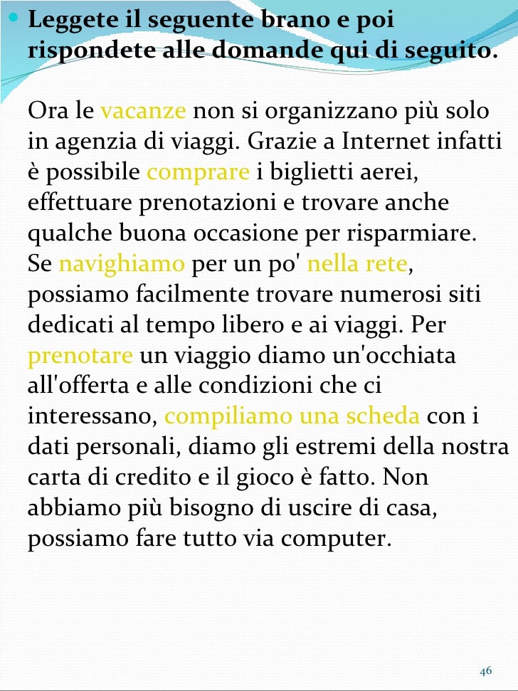 Dialogo In Inglese Tra Agenzia Di Viaggi E Cliente