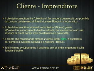 W W W. E M GO LD E X. I T
Registrazione
 