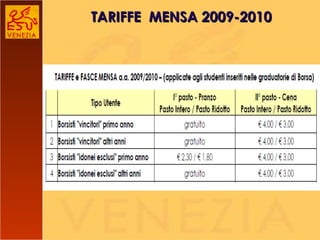 TARIFFE  MENSA 2009-2010 