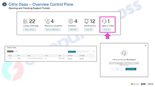 Citrix Daas – Overview Control Pane
3
Opening and Tracking Support Tickets
 