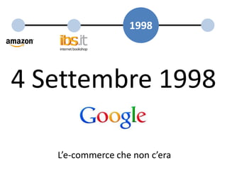1998




4 Settembre 1998

   L’e-commerce che non c’era
 