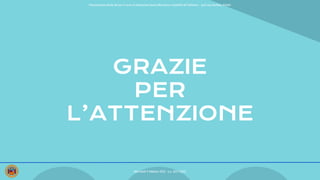GRAZIE
PER
L’ATTENZIONE
Presentazione ﬁnale del per il corso di Interazione Uomo Macchina e Usabilità del Software – prof.ssa Giuliana Vitiello
Mercoledì 9 febbraio 2022 - a.a. 2021/2022
 