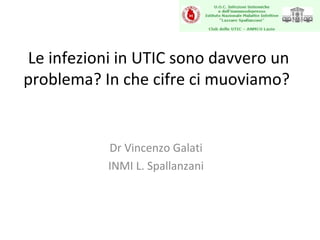 Le infezioni in UTIC sono davvero un
problema? In che cifre ci muoviamo?


           Dr Vincenzo Galati
           INMI L. Spallanzani
 