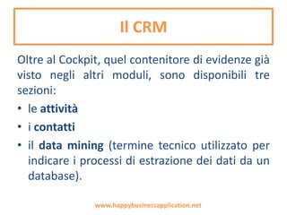 www.happybusinessapplication.net
MODULO 3: CRM
 