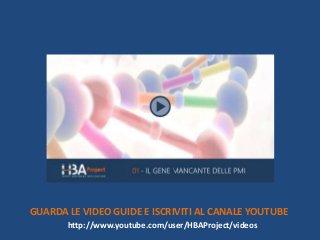 http://www.youtube.com/user/HBAProject/videos
GUARDA LE VIDEO GUIDE E ISCRIVITI AL CANALE YOUTUBE
 