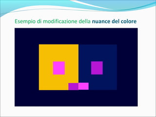 Esempio di modificazione della nuance del colore
 